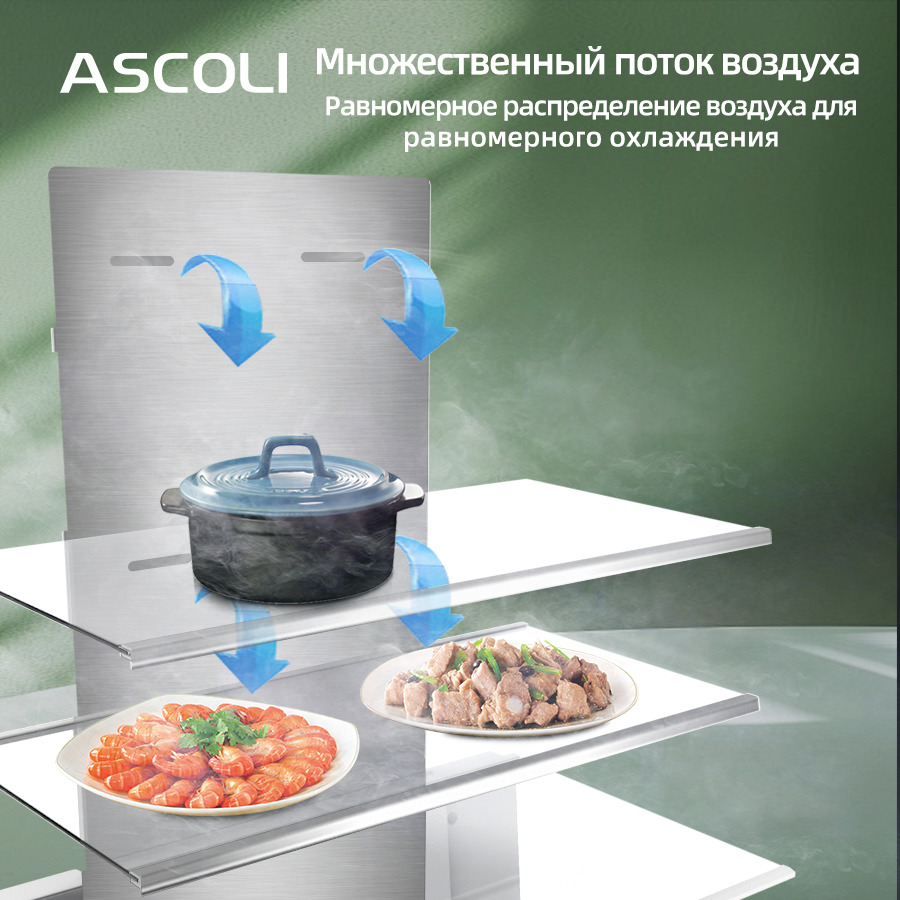 Многопоточное охлаждение Multi Air Flow холодильника Ascoli ADRF345WE