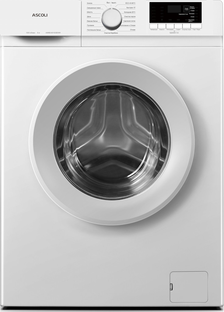 Стиральная машина Ascoli AWMS-601003EWW, 6 кг, белая