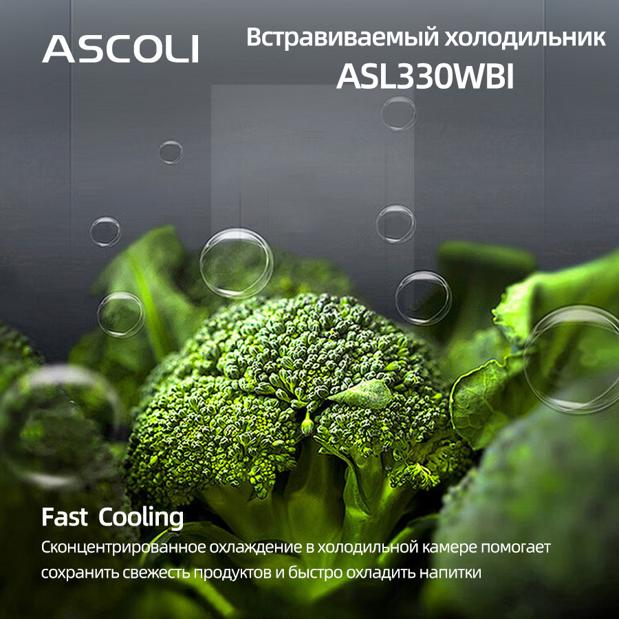 Встраиваемый холодильник Ascoli ASL330WBI, 255 л, белый — фото 9