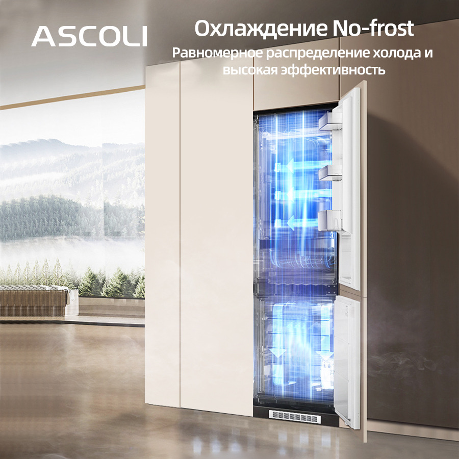 Встраиваемый холодильник No Frost Ascoli ADRF305WEMBI, белый, фото 7