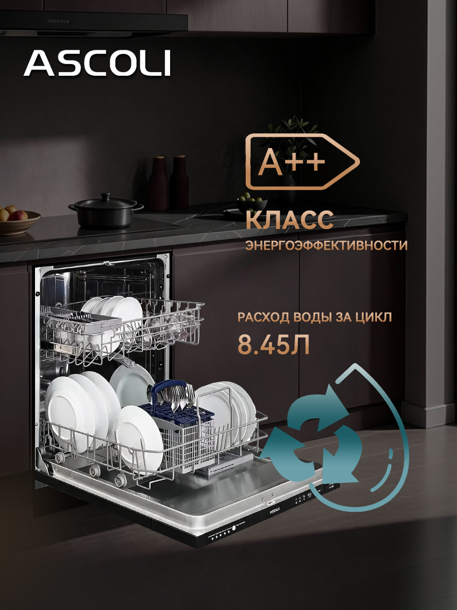 Посудомоечная машина Ascoli A60DWFIA1250B, фото 8