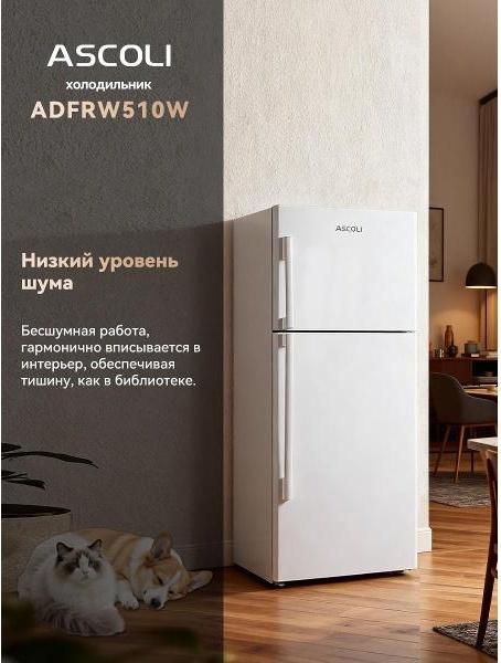 Холодильник с верхней морозильной камерой Ascoli ADFRW510W, фото 3