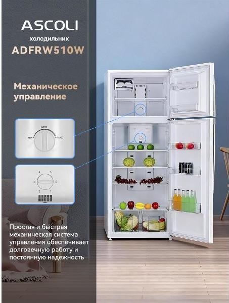 Холодильник с верхней морозильной камерой Ascoli ADFRW510W, фото 6
