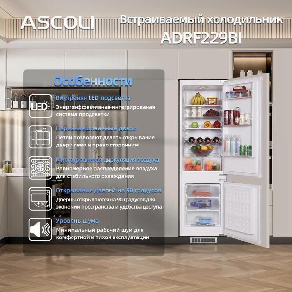 Встраиваемый холодильник Ascoli ADRF229BI, фото 6
