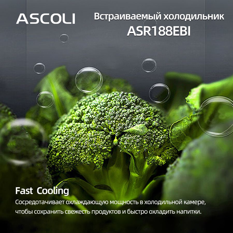 Встраиваемый холодильник Ascoli ASR188EBI белый