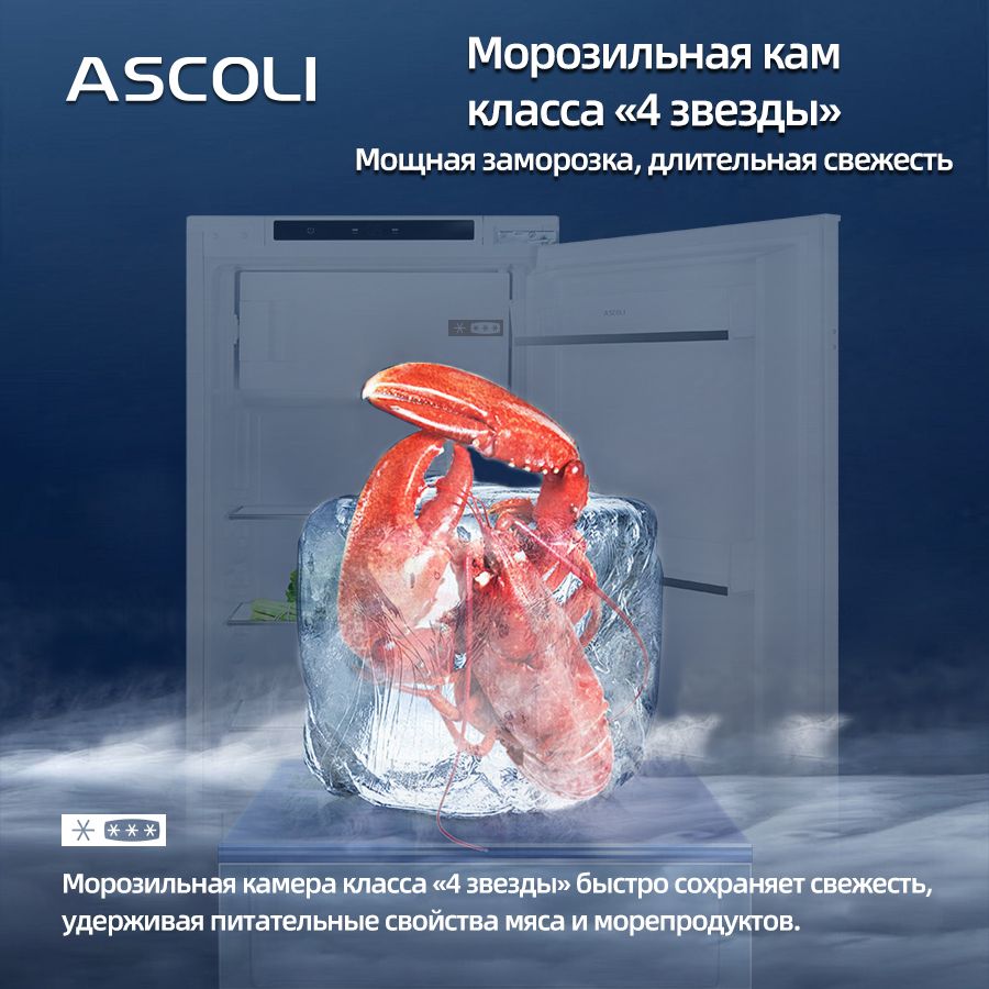 Встраиваемый холодильник Ascoli ASR188EBI белый