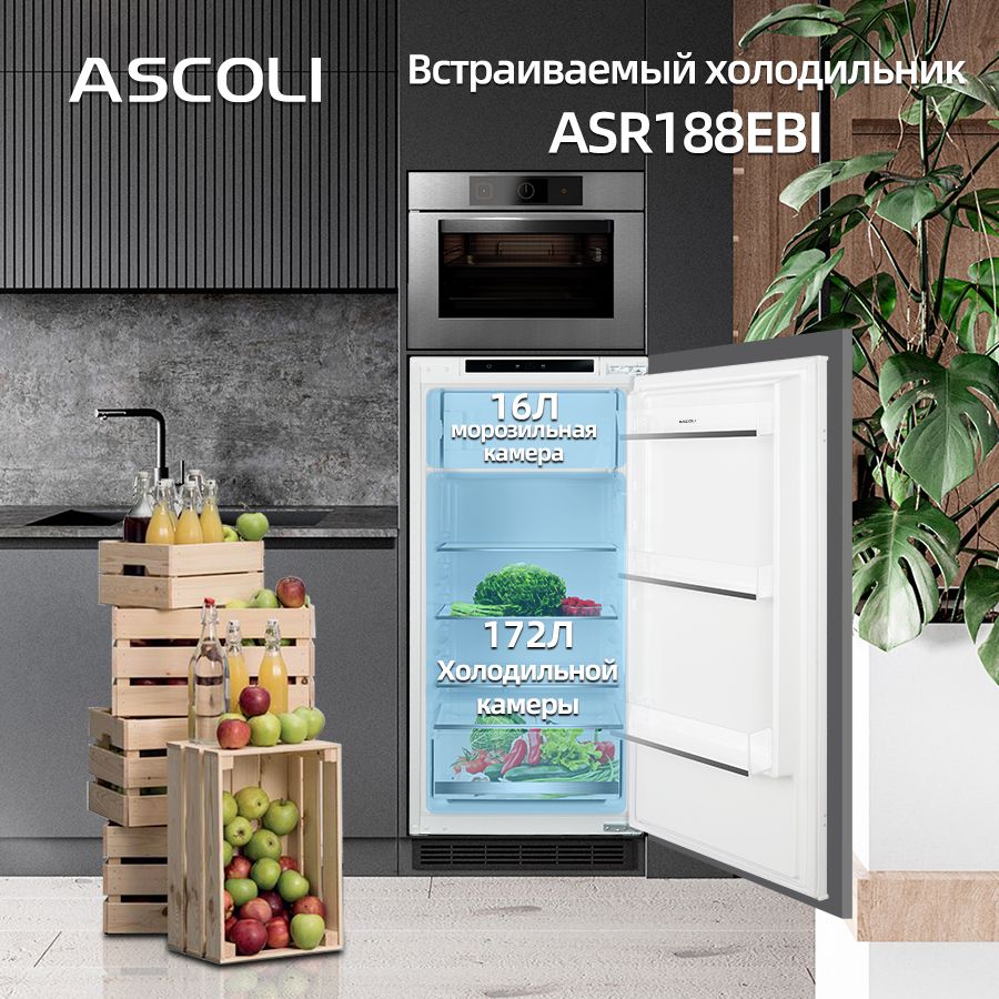 Встраиваемый холодильник Ascoli ASR188EBI белый