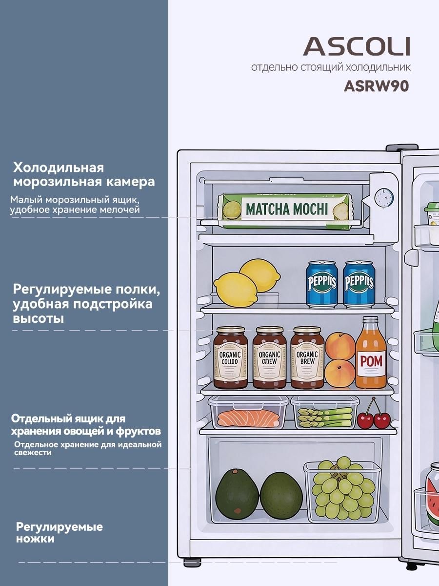 Холодильник Ascoli ASRW90 белый